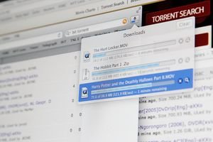 A torrent download in progress.