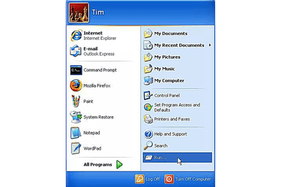 Screenshot of the Windows XP Start Menu