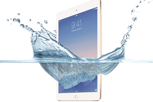iPad submerged in water