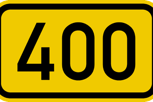 Picture of a yellow sign that reads 400