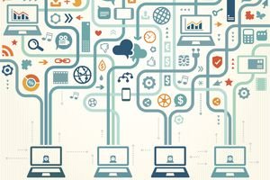 Graphic design showing internet elements