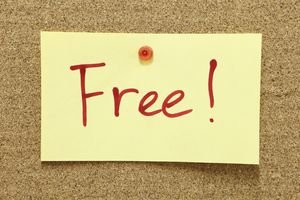 Photo of the word Free! on a bulletin board