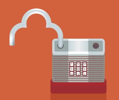 Padlock with cloud-shaped bar