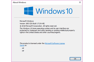 The About Windows information panel that appears when you run the winver command.