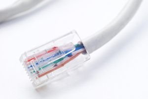 Ethernet cable close up.