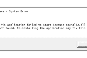 Screenshot of an openal32 DLL error message in Windows
