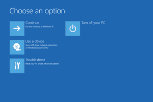 Screenshot of the Advanced Startup Options menu in Windows 10