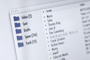 An email client, showing folders.
