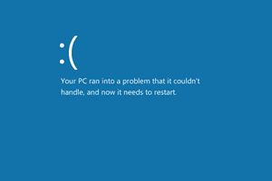Image of a Blue Screen of Death (BSOD) in Windows 10