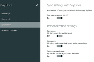 Use PC Settings to enable account sync.