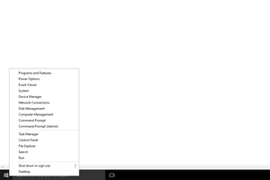 A screenshot of opening Disk Management in Windows 10