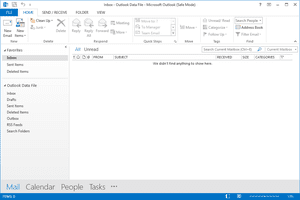 Screenshot of the Outlook 2013 safe mode window