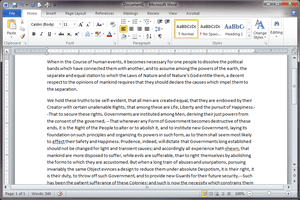 Screenshot of a document in Microsoft Word 2010