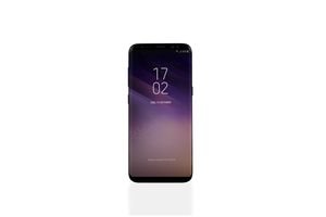 A shot of a Samsung Galaxy S8 phone with a white background.