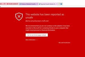 Figure 1-1: A screen shot of a warning page discovered by the Windows SmartScreen Filter.
