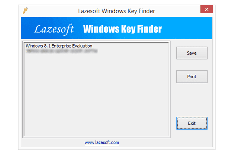 Screenshot of Lazesoft Windows Key Finder