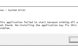 Screenshot of a winhttp DLL error message in Windows