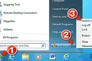 Switch Users Windows 7 screenshot
