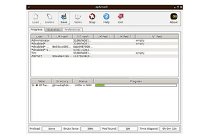 Screenshot of Ophcrack LiveCD v3.6.0