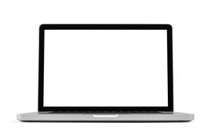A picture of a laptop with a white screen.