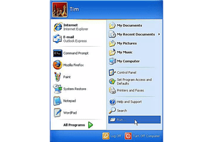 Screenshot of the Windows XP Start Menu