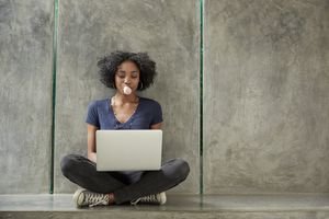 Woman using computer