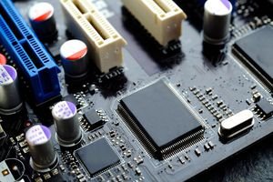 Close up of computer motherboard