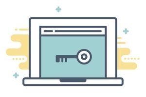 Laptop with key