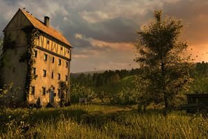 A lone house. An image made using Blender 3D.