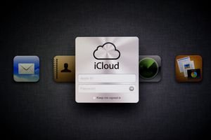 iCloud sign in on a tablet screen.