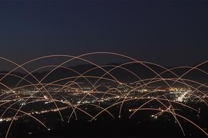 Light Trails Over City