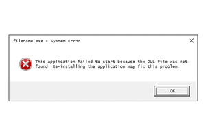 Screenshot of a non-specific DLL error message